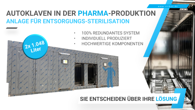 Pass through autoclave for pharma production
